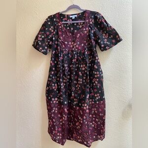Only Necessities Black Floral Midi Dress